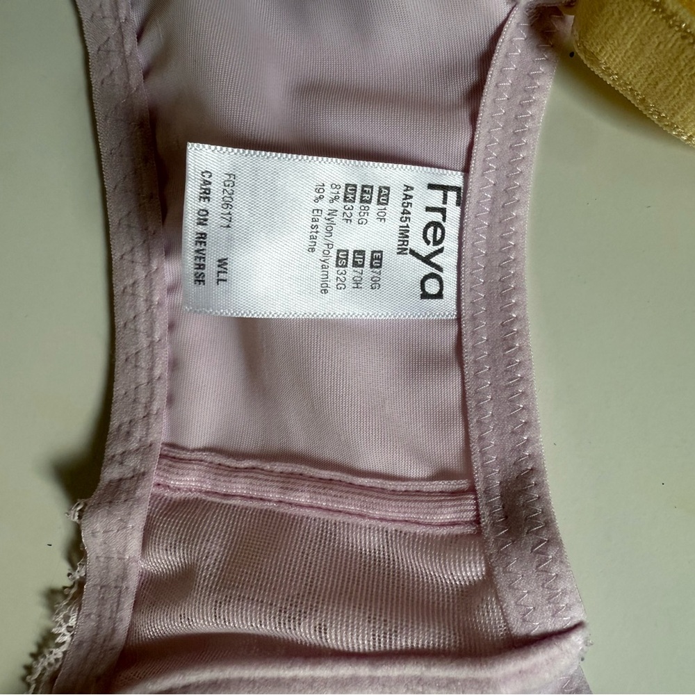 Freya Pink and Yellow Lace Bra - Picture 4 of 5